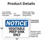 Signmission Vegetable Prep Sink Only, 14 in W x Rectangle, Plastic OS-2PACK-NS-P-1014-L-18863 - alternate 2